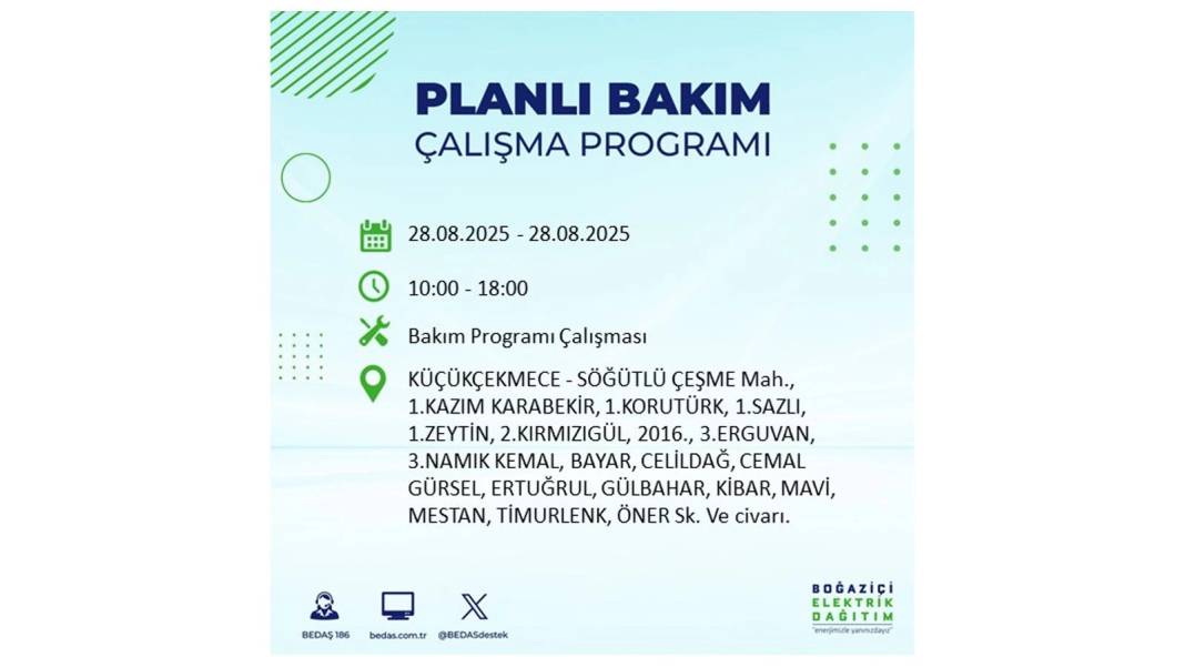 Karanlığa gömülecekler: 28 Ağustos Perşembe İstanbul'da elektrik kesintisi yaşayacak ilçeler belli oldu! 13