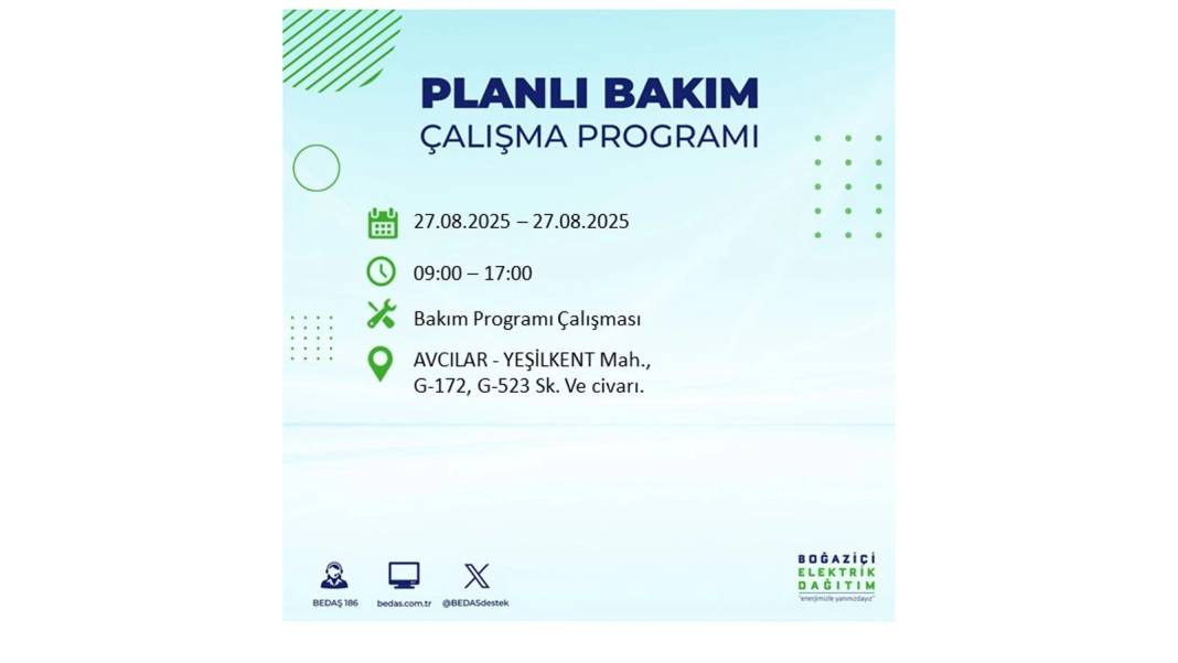 O ilçelerde elektrik olmayacak: BEDAŞ 27 Ağustos Çarşamba günü elektrik kesintisi yaşayacak ilçeleri sıraladı! 75