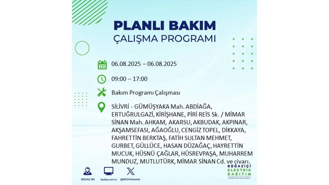BÜYÜK KESİNTİ OLACAK: BEDAŞ 6 Ağustos Çarşamba elektrik kesintisi yaşayacak ilçeleri sıraladı. Elektrikler ne zaman gelecek? 12