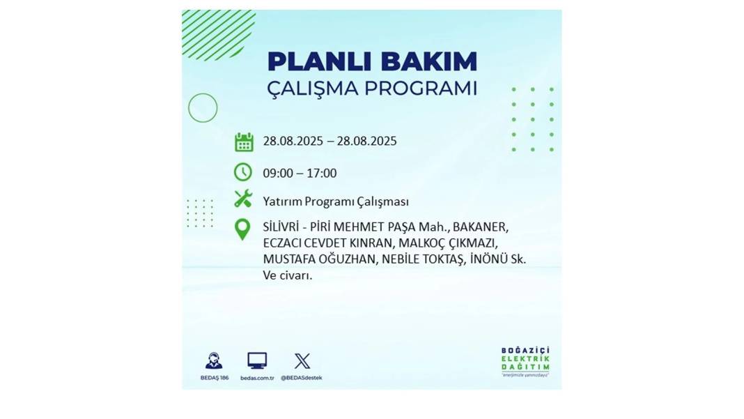 Karanlığa gömülecekler: 28 Ağustos Perşembe İstanbul'da elektrik kesintisi yaşayacak ilçeler belli oldu! 9