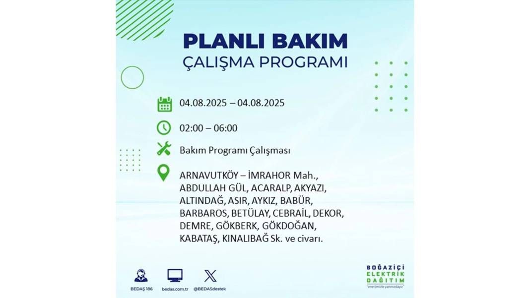 BÜYÜK ELEKTRİK KESİNTİSİ YAŞANACAK: BEDAŞ 4 Ağustos Pazartesi elektrik kesintisi yaşayacak ilçeleri sıraladı! 5