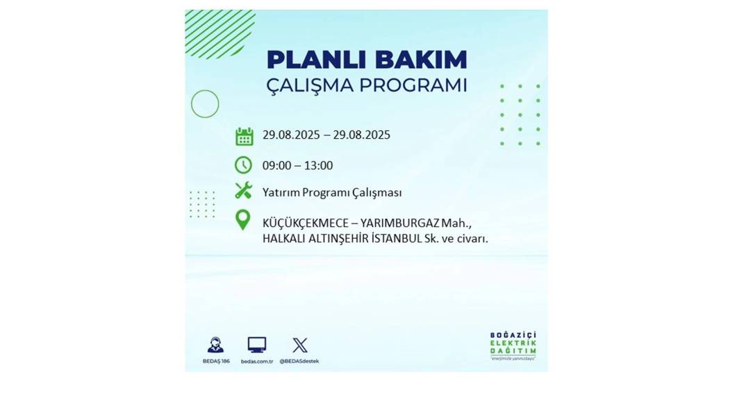 O ilçelerde elektrik olmayacak: BEDAŞ 29 Ağustos Cuma günü elektrik kesintisi yaşayacak ilçeleri sıraladı! 15