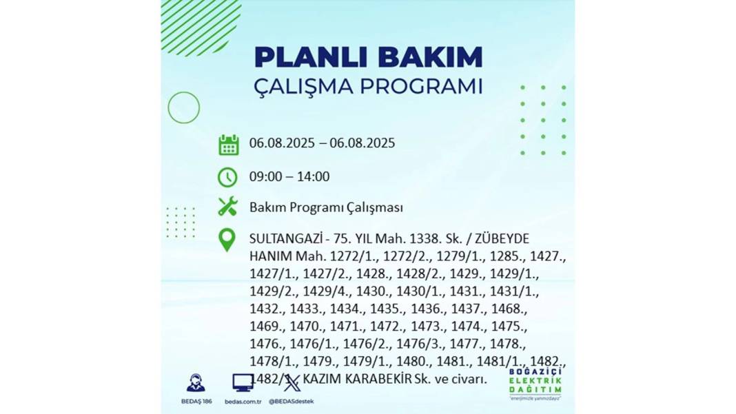 BÜYÜK KESİNTİ OLACAK: BEDAŞ 6 Ağustos Çarşamba elektrik kesintisi yaşayacak ilçeleri sıraladı. Elektrikler ne zaman gelecek? 9