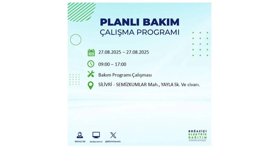 O ilçelerde elektrik olmayacak: BEDAŞ 27 Ağustos Çarşamba günü elektrik kesintisi yaşayacak ilçeleri sıraladı! 16