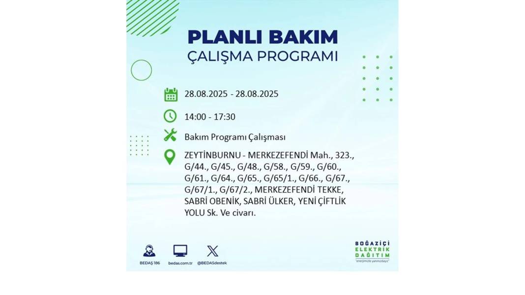 Karanlığa gömülecekler: 28 Ağustos Perşembe İstanbul'da elektrik kesintisi yaşayacak ilçeler belli oldu! 1