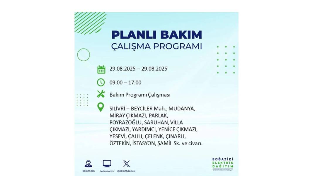 O ilçelerde elektrik olmayacak: BEDAŞ 29 Ağustos Cuma günü elektrik kesintisi yaşayacak ilçeleri sıraladı! 8