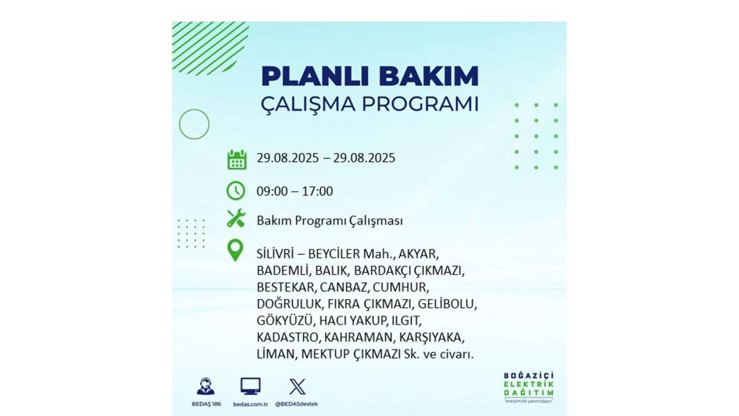 O ilçelerde elektrik olmayacak: BEDAŞ 29 Ağustos Cuma günü elektrik kesintisi yaşayacak ilçeleri sıraladı! 6