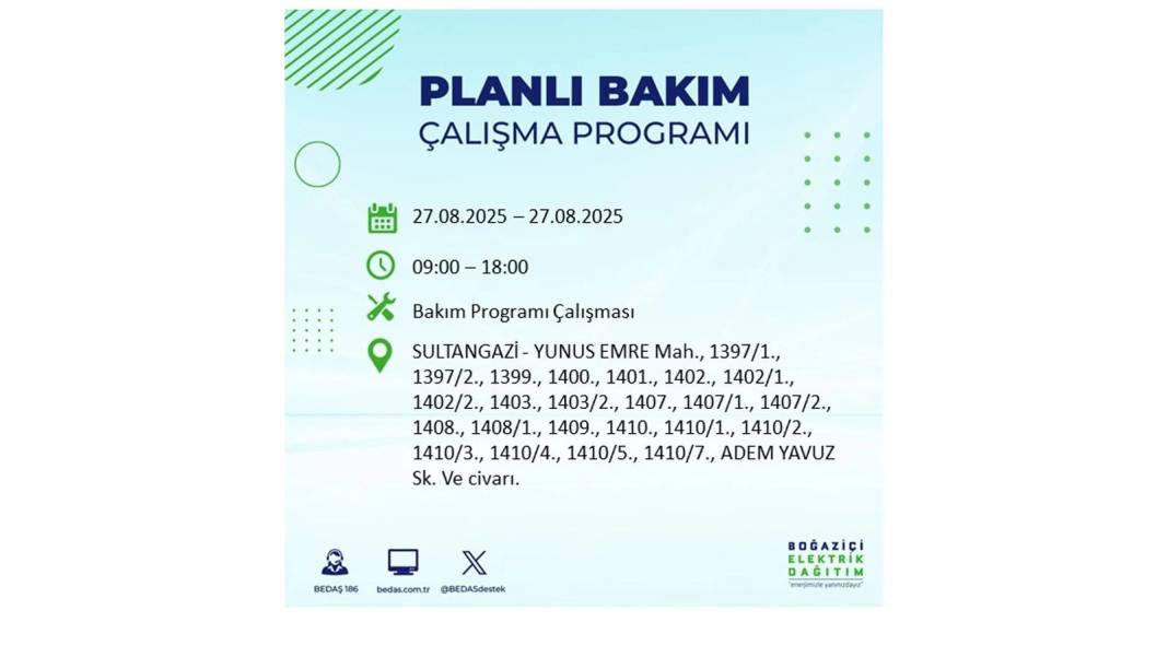 O ilçelerde elektrik olmayacak: BEDAŞ 27 Ağustos Çarşamba günü elektrik kesintisi yaşayacak ilçeleri sıraladı! 4