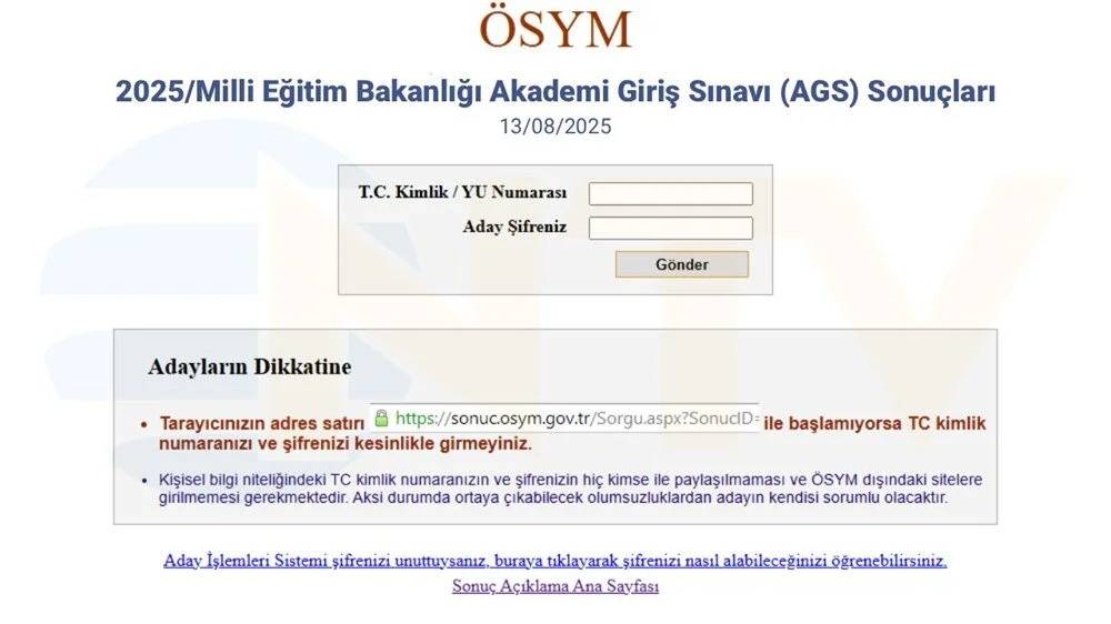 AGS SONUÇ SORGULAMA EKRANI| AGS sonuçları açıklandı! MEB-AGS sınav sonuçları puan ve sıralama ekranı 3