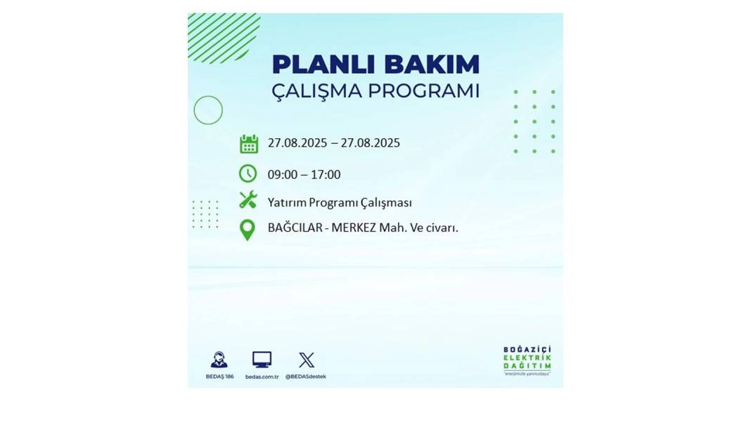 O ilçelerde elektrik olmayacak: BEDAŞ 27 Ağustos Çarşamba günü elektrik kesintisi yaşayacak ilçeleri sıraladı! 76