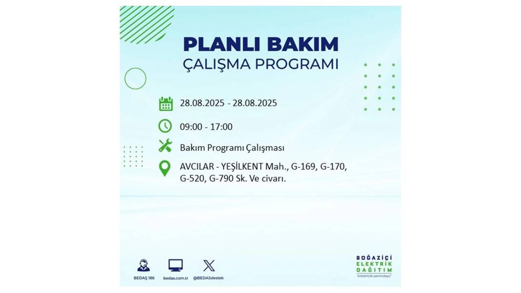 Karanlığa gömülecekler: 28 Ağustos Perşembe İstanbul'da elektrik kesintisi yaşayacak ilçeler belli oldu! 65