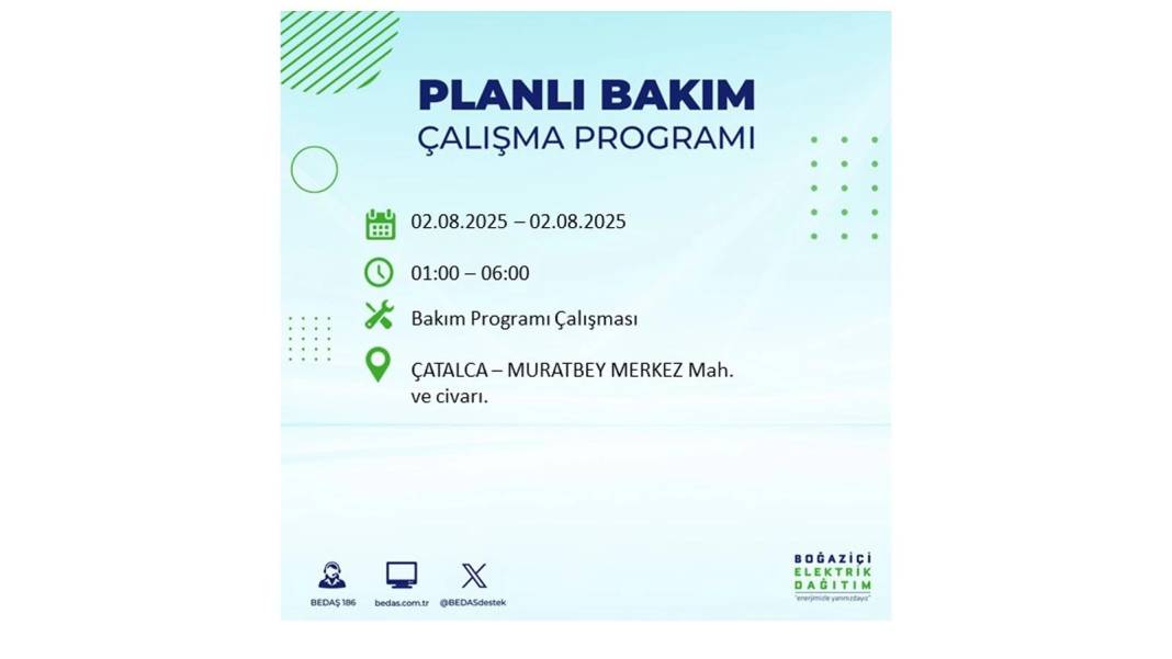 O İLÇELERE ELEKTRİK VERİLMEYECEK: BEDAŞ 2 Ağustos Cumartesi elektrik kesintisi yaşayacak ilçeleri sıraladı! 16