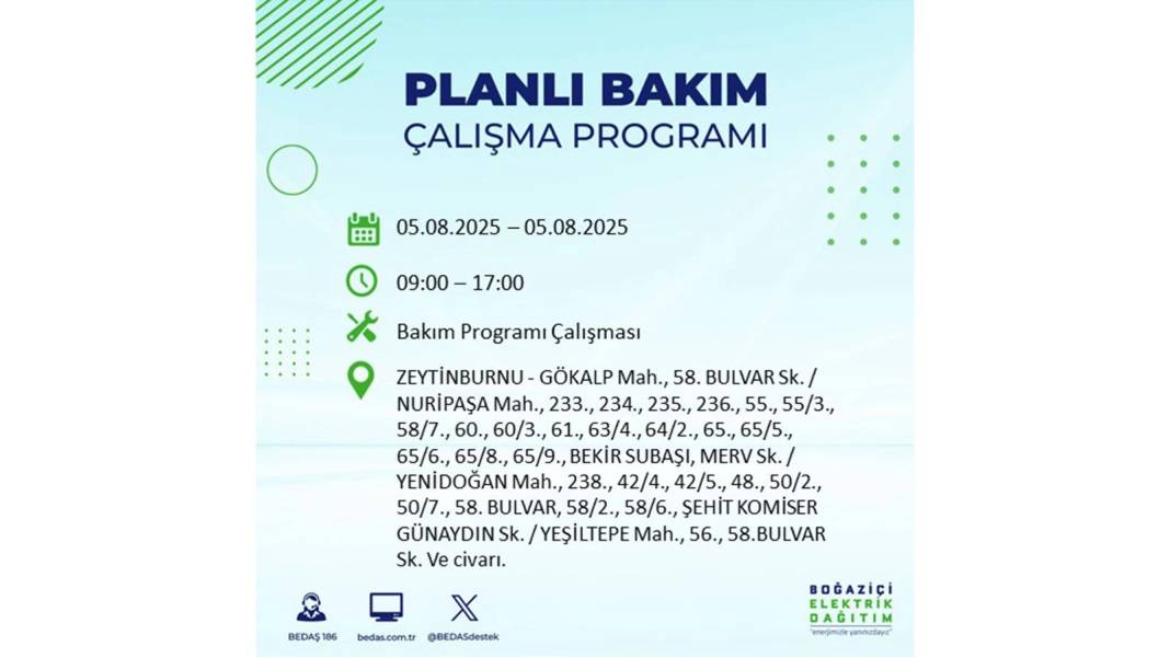 BÜYÜK ELEKTRİK KESİNTİSİ YAŞANACAK: BEDAŞ 5 Ağustos Salı elektrik kesintisi yaşayacak ilçeleri sıraladı! 102
