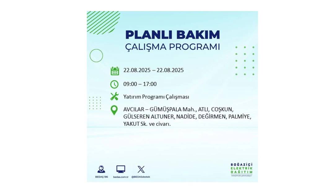 O ilçelerde elektrik olmayacak: BEDAŞ 22 Ağustos Cuma günü elektrik kesintisi yaşayacak ilçeleri sıraladı! 48