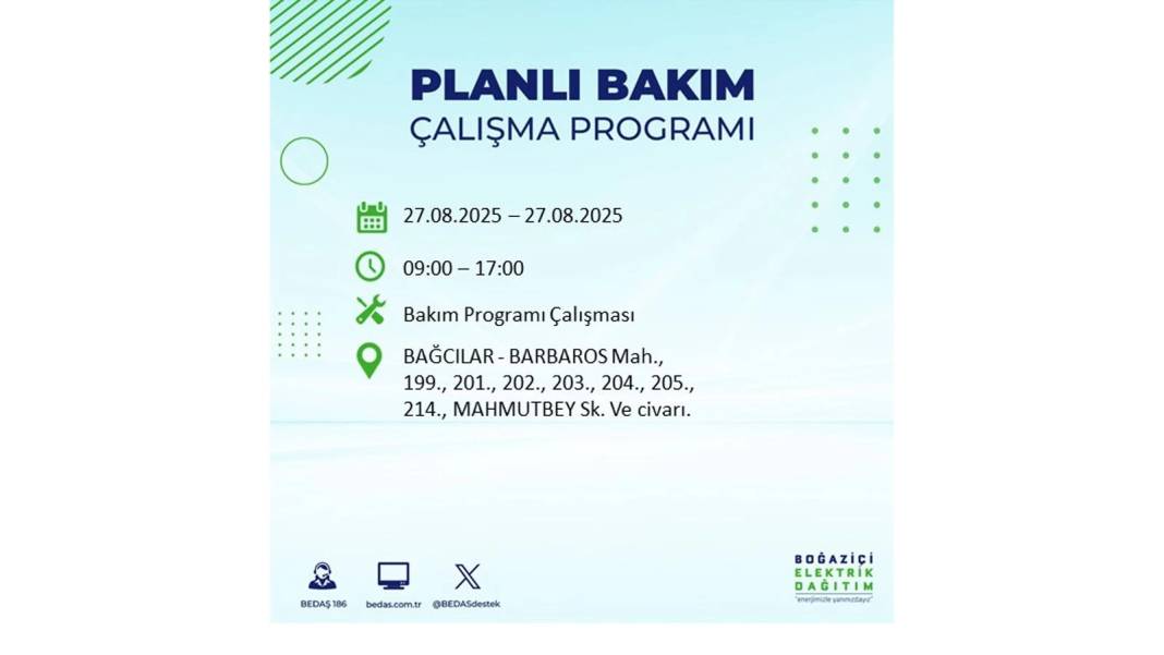 O ilçelerde elektrik olmayacak: BEDAŞ 27 Ağustos Çarşamba günü elektrik kesintisi yaşayacak ilçeleri sıraladı! 74