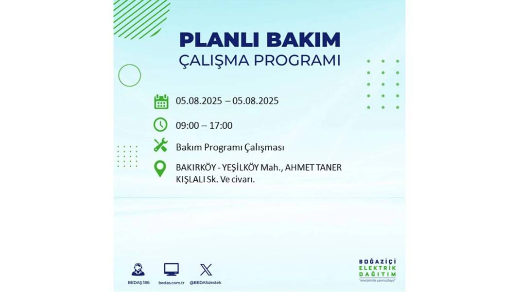 BÜYÜK ELEKTRİK KESİNTİSİ YAŞANACAK: BEDAŞ 5 Ağustos Salı elektrik kesintisi yaşayacak ilçeleri sıraladı! 10