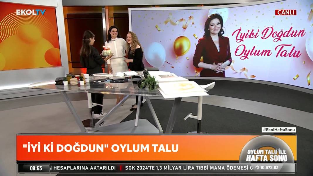 Ekol TV’de sürpriz doğum günü kutlaması! Oylum Talu, canlı yayında duygulandı 2