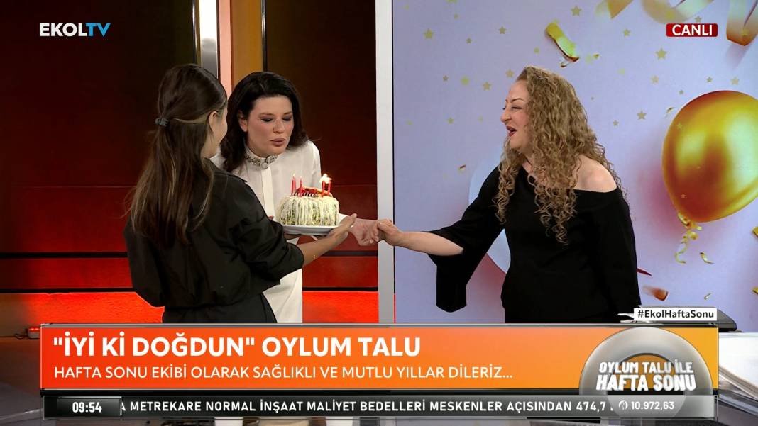 Ekol TV’de sürpriz doğum günü kutlaması! Oylum Talu, canlı yayında duygulandı 1