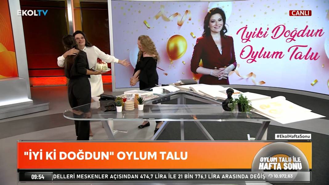 Ekol TV’de sürpriz doğum günü kutlaması! Oylum Talu, canlı yayında duygulandı 4