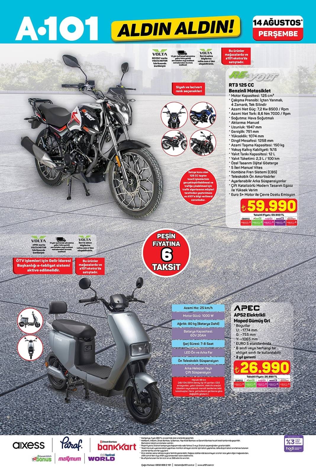A101'E MOTOSİKLET VE KATLANABİLİR MASA TENİSİ GELİYOR: A101 14 Ağustos indirim kataloğunu yayınladı! 5