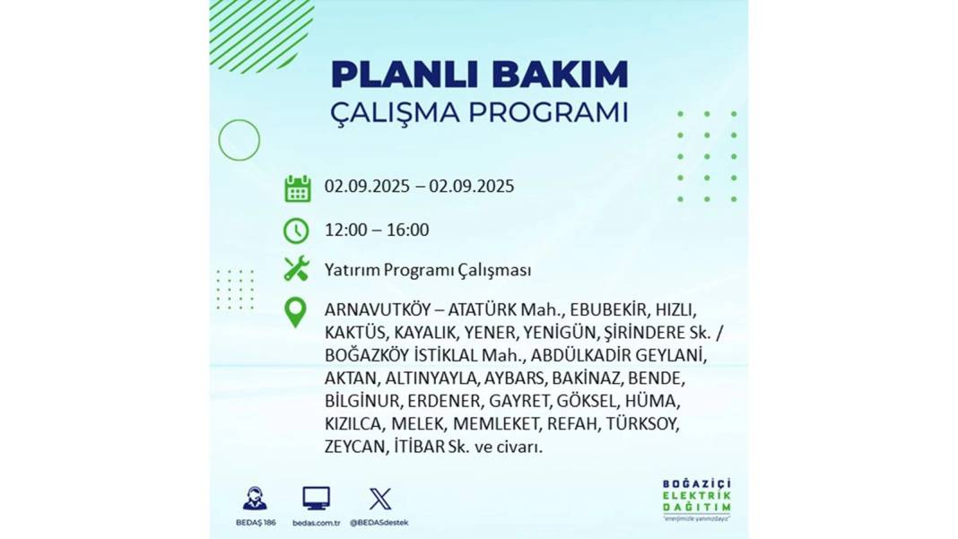 Büyük elektrik kesintisi yaşanacak: BEDAŞ 2 Eylül Salı elektrik kesintisi yaşayacak ilçeleri sıraladı 73