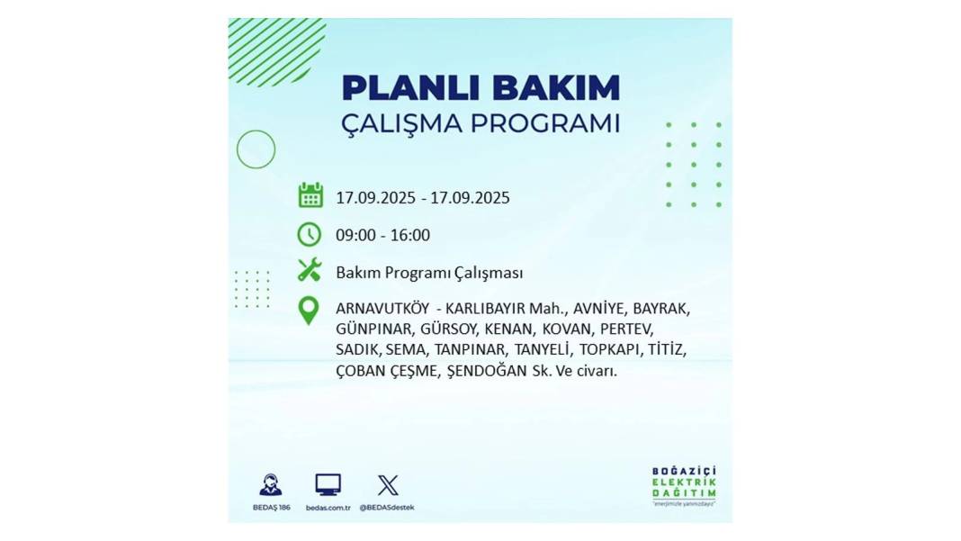 Büyük elektrik kesintisi yaşanacak: BEDAŞ 17 Eylül Çarşamba elektrik kesintisi yaşayacak ilçeleri sıraladı! 112