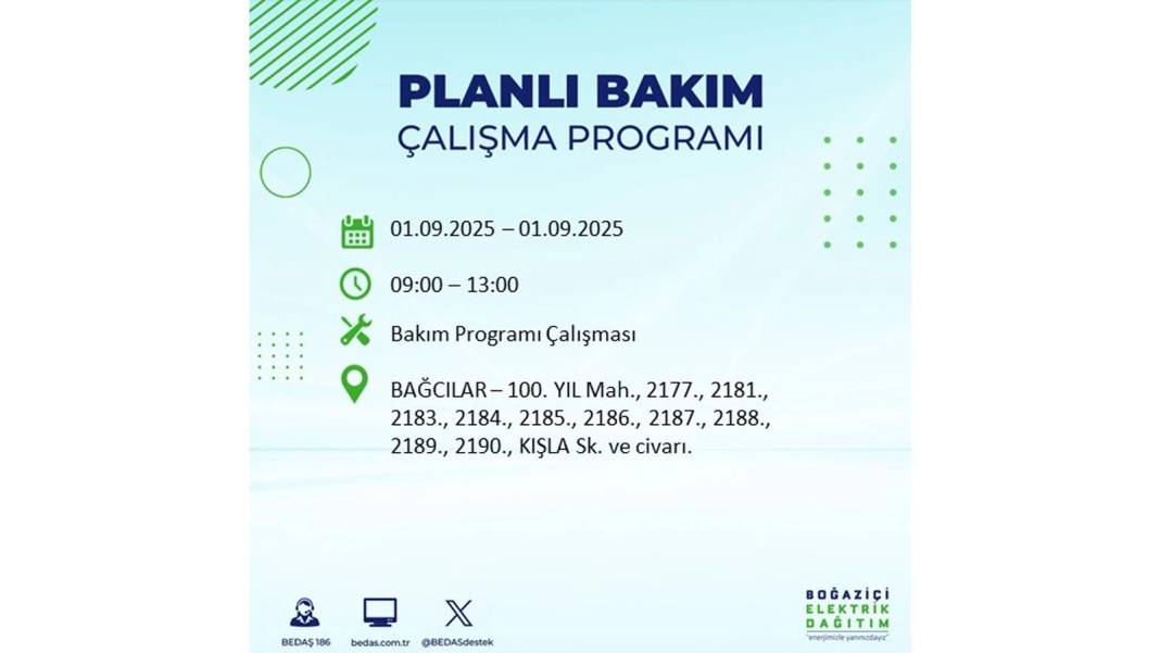 O ilçelerde saatlerce elektrik olmayacak: BEDAŞ 1 Eylül Pazartesi elektrik kesintisi yaşayacak ilçeleri sıraladı 71