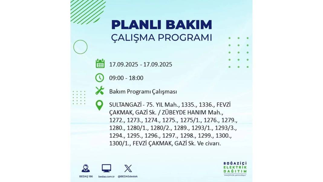 Büyük elektrik kesintisi yaşanacak: BEDAŞ 17 Eylül Çarşamba elektrik kesintisi yaşayacak ilçeleri sıraladı! 9