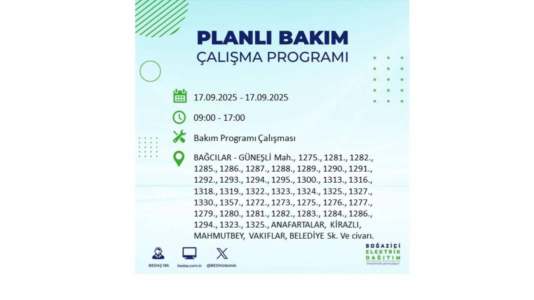Büyük elektrik kesintisi yaşanacak: BEDAŞ 17 Eylül Çarşamba elektrik kesintisi yaşayacak ilçeleri sıraladı! 102