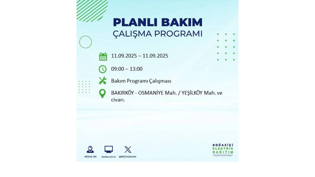 Elektrikler saatlerce olmayacak: BEDAŞ 11 Eylül Perşembe günü elektrik kesintisi yaşayacak ilçeleri sıraladı 37