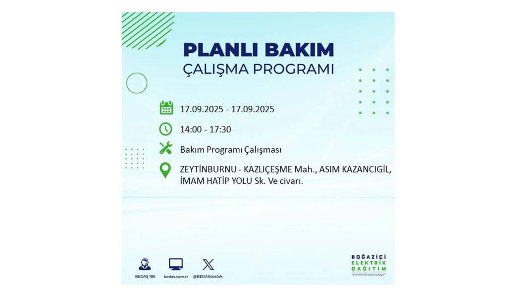 Büyük elektrik kesintisi yaşanacak: BEDAŞ 17 Eylül Çarşamba elektrik kesintisi yaşayacak ilçeleri sıraladı! 2