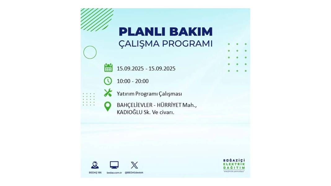 Büyük elektrik kesintisi yaşanacak: BEDAŞ 15 Eylül Pazartesi günü elektrik kesintisi yaşayacak ilçeleri sıraladı! 92
