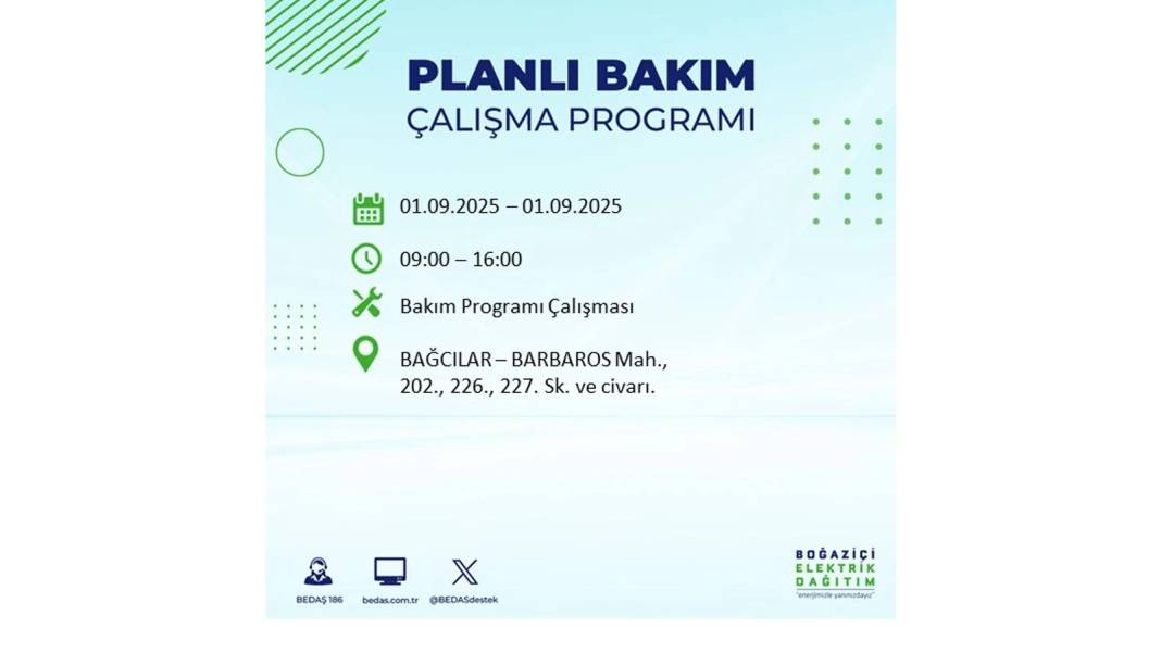 O ilçelerde saatlerce elektrik olmayacak: BEDAŞ 1 Eylül Pazartesi elektrik kesintisi yaşayacak ilçeleri sıraladı 68