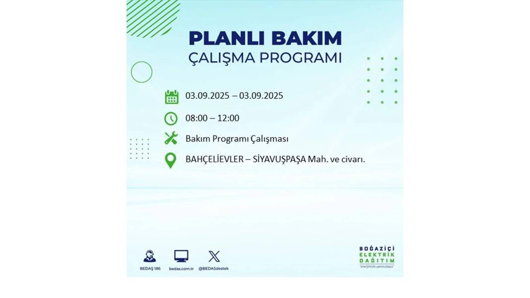 Saatlerce elektrik olmayacak: BEDAŞ 3 Eylül Çarşamba elektrik kesintisi yaşayacak ilçeleri sıraladı! 70