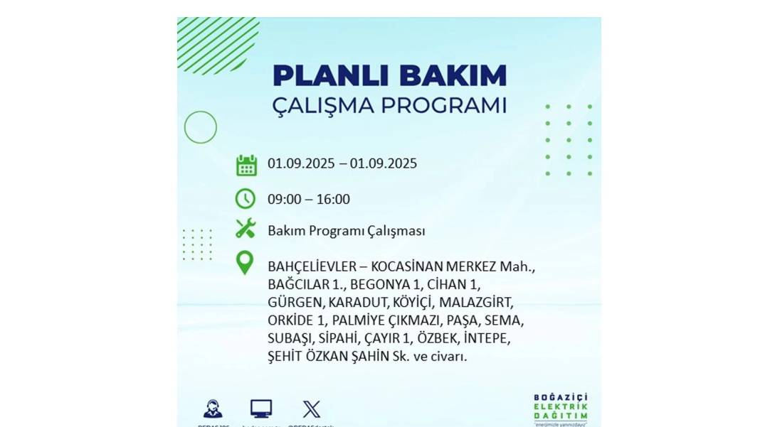 O ilçelerde saatlerce elektrik olmayacak: BEDAŞ 1 Eylül Pazartesi elektrik kesintisi yaşayacak ilçeleri sıraladı 65