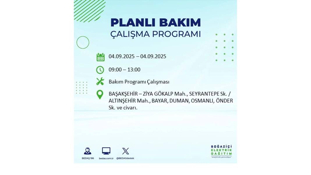 O ilçelerde elektrik olmayacak: BEDAŞ 4 Eylül Perşembe elektrik kesintisi yaşayacak ilçeleri duyurdu! 30