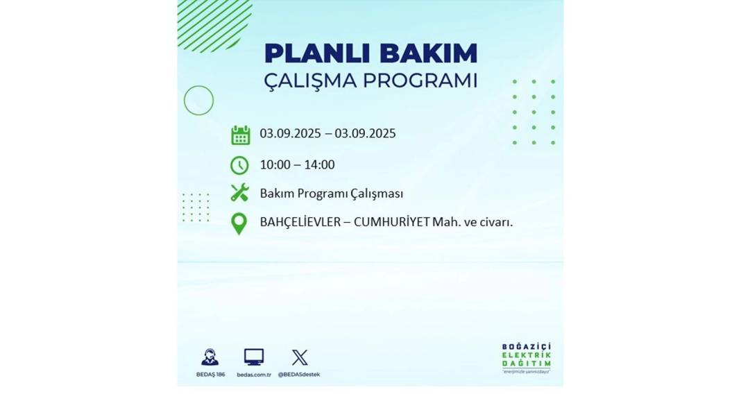 Saatlerce elektrik olmayacak: BEDAŞ 3 Eylül Çarşamba elektrik kesintisi yaşayacak ilçeleri sıraladı! 68