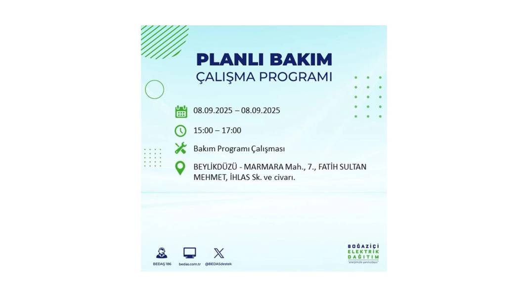 Büyük elektrik kesintisi yaşanacak: BEDAŞ 8 Eylül Pazartesi elektrik kesintisi yaşayacak ilçeleri sıraladı! 43