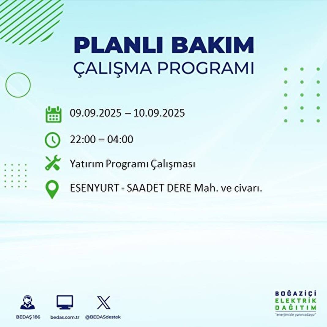 O ilçelerde elektrik olmayacak: BEDAŞ 9 Eylül Salı günü elektrik kesintisi yaşayacak ilçeleri sıraladı! 41