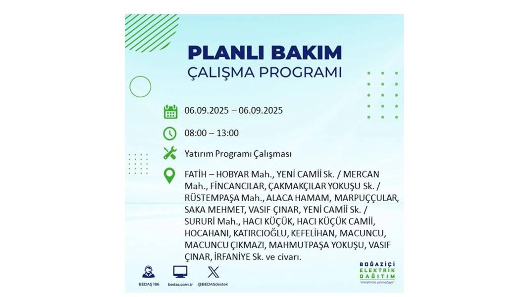 O ilçelerde elektrik olmayacak: BEDAŞ 6 Eylül Cumartesi elektrik kesintisi yaşayacak ilçeleri sıraladı! 10