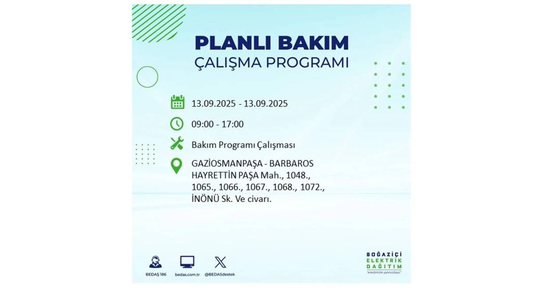 O ilçelerde elektrikler olmayacak: BEDAŞ 13 Eylül Cumartesi günü elektrik kesintisi yaşayacak ilçeleri sıraladı! 5