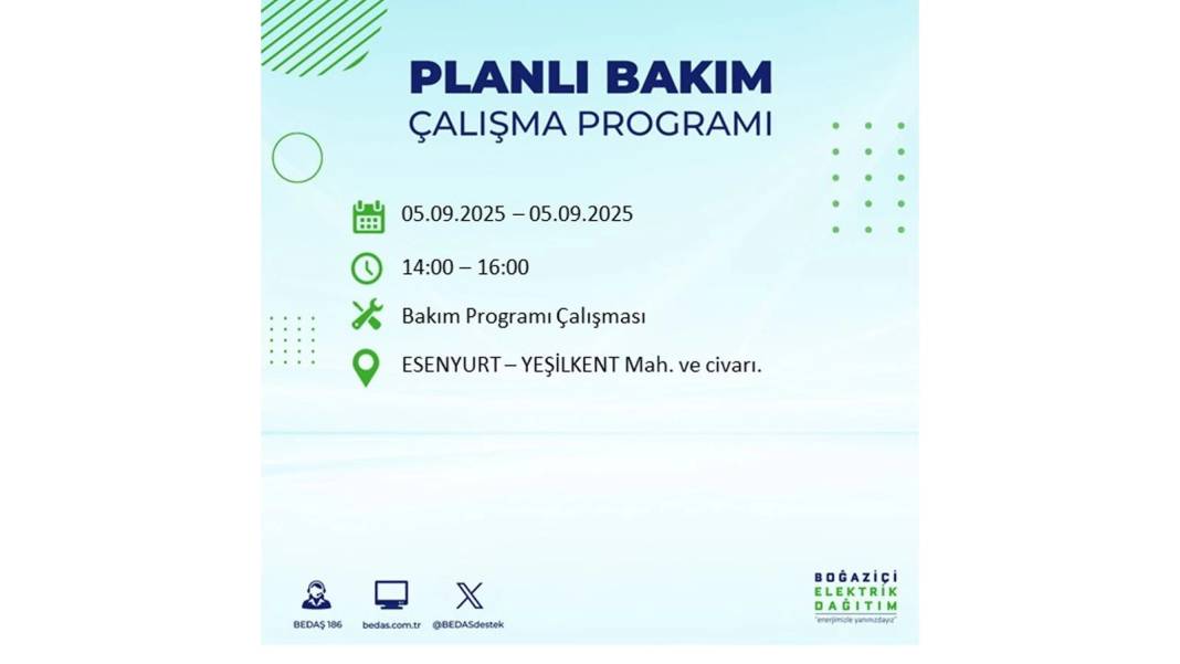 O ilçelerde saatlerce elektrik olmayacak: BEDAŞ 5 Eylül Cuma elektrik kesintisi yaşayacak ilçeleri sıraladı 27