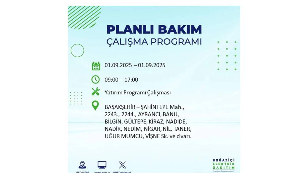 O ilçelerde saatlerce elektrik olmayacak: BEDAŞ 1 Eylül Pazartesi elektrik kesintisi yaşayacak ilçeleri sıraladı 60