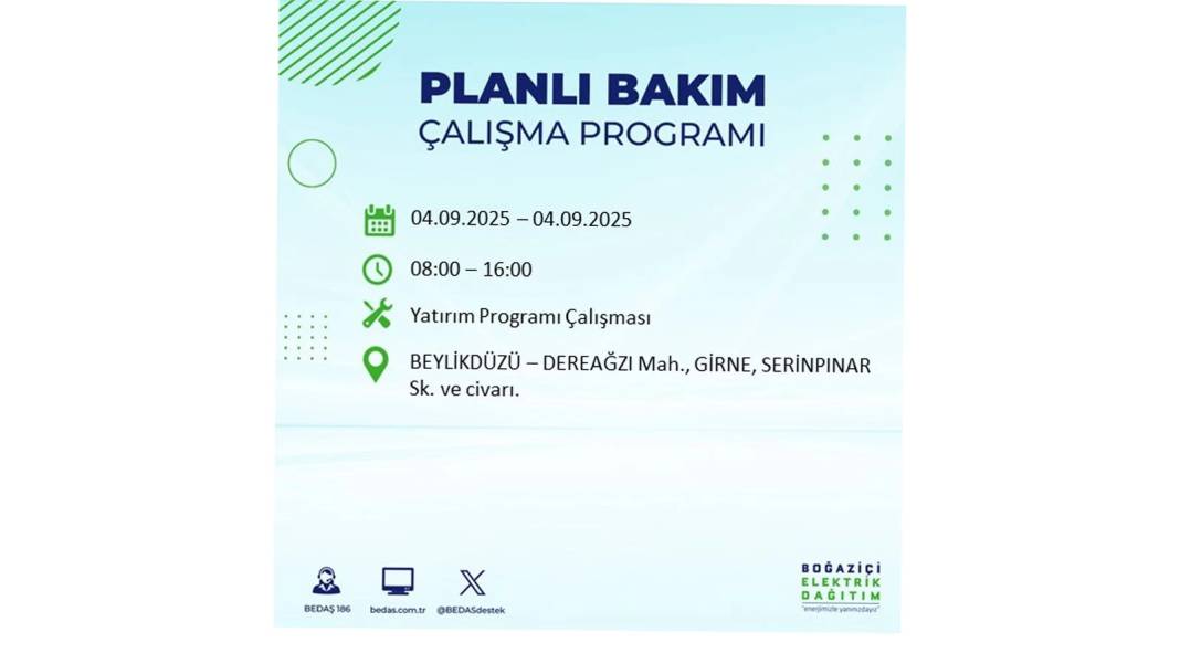 O ilçelerde elektrik olmayacak: BEDAŞ 4 Eylül Perşembe elektrik kesintisi yaşayacak ilçeleri duyurdu! 28