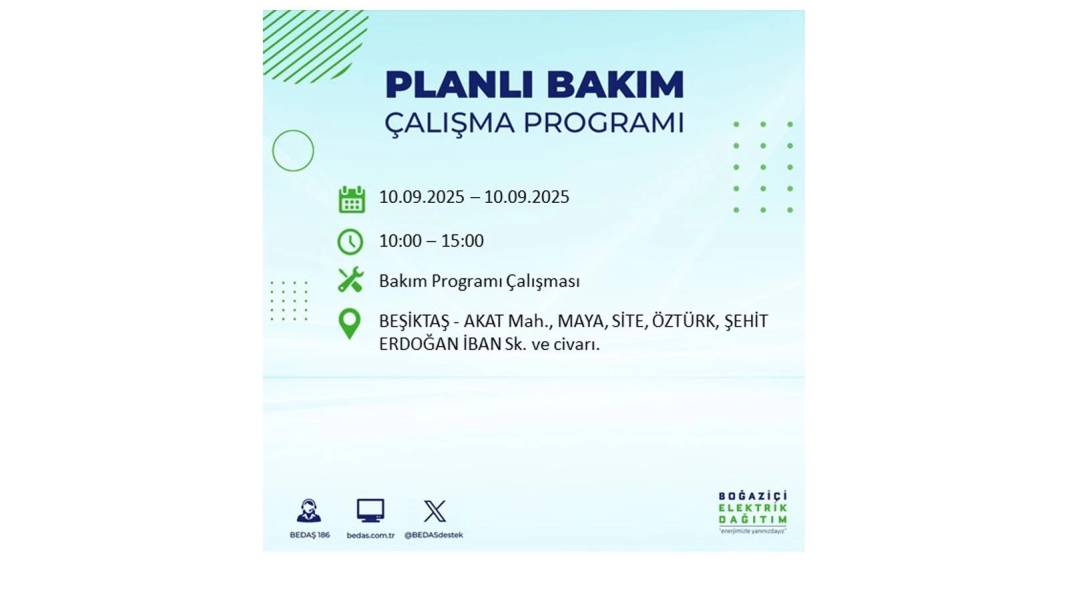 O ilçelerde elektrik olmayacak: BEDAŞ 10 Eylül Çarşamba günü elektrik kesintisi yaşayacak ilçeleri sıraladı! 43