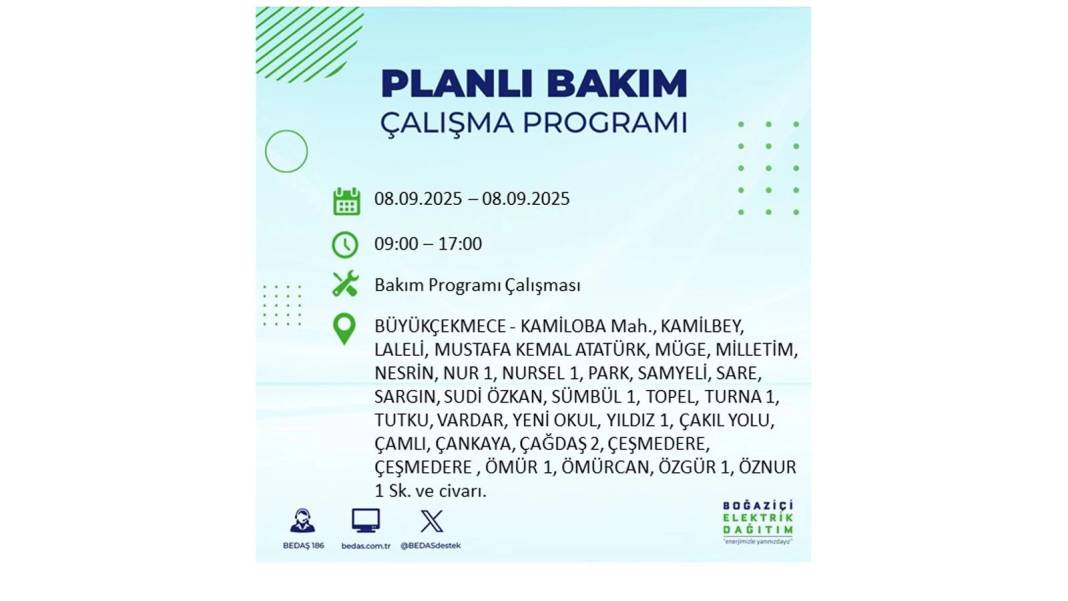 Büyük elektrik kesintisi yaşanacak: BEDAŞ 8 Eylül Pazartesi elektrik kesintisi yaşayacak ilçeleri sıraladı! 37