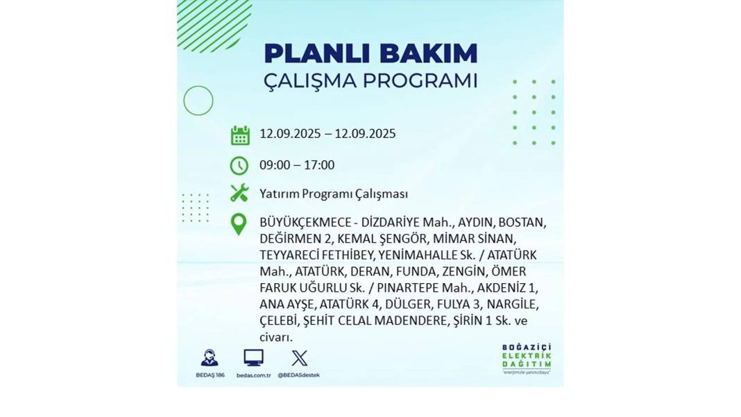 O ilçelerde saatlerce elektrik olmayacak: BEDAŞ 12 Eylül Cuma günü elektrik kesintisi yaşayacak ilçeleri sıraladı! 2