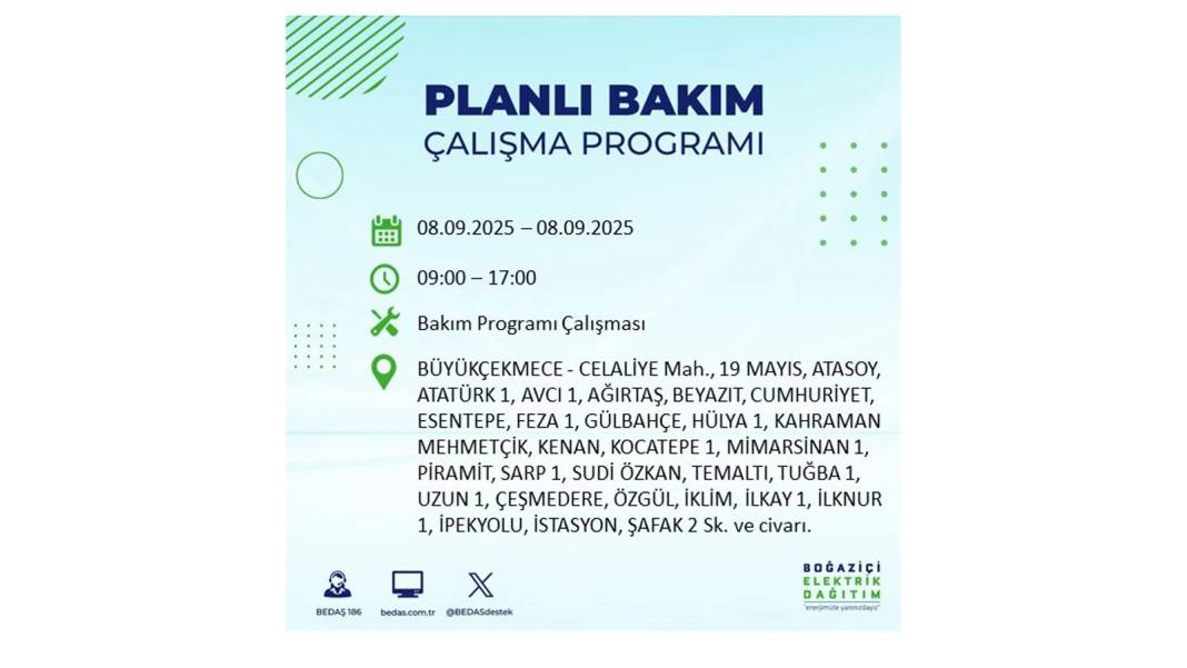 Büyük elektrik kesintisi yaşanacak: BEDAŞ 8 Eylül Pazartesi elektrik kesintisi yaşayacak ilçeleri sıraladı! 34