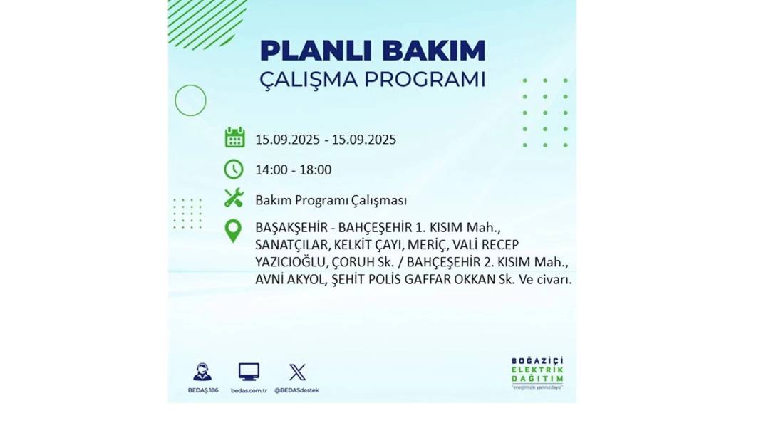 Büyük elektrik kesintisi yaşanacak: BEDAŞ 15 Eylül Pazartesi günü elektrik kesintisi yaşayacak ilçeleri sıraladı! 79
