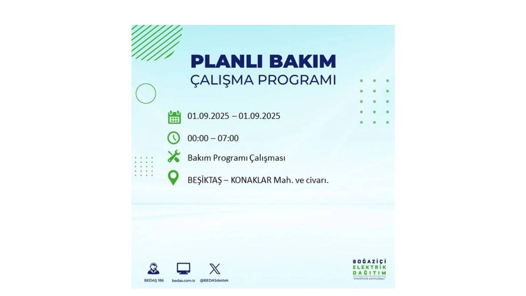 O ilçelerde saatlerce elektrik olmayacak: BEDAŞ 1 Eylül Pazartesi elektrik kesintisi yaşayacak ilçeleri sıraladı 56